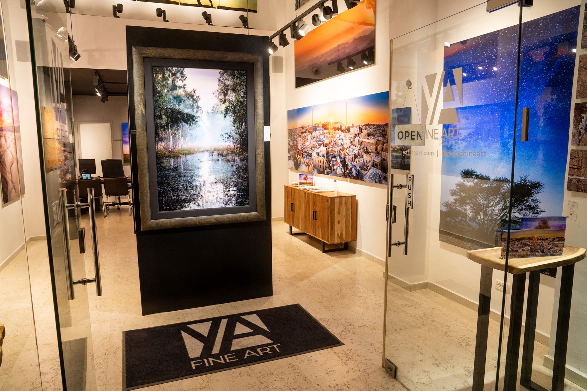 Inside the Y.A. Fine Art gallery in Jerusalem