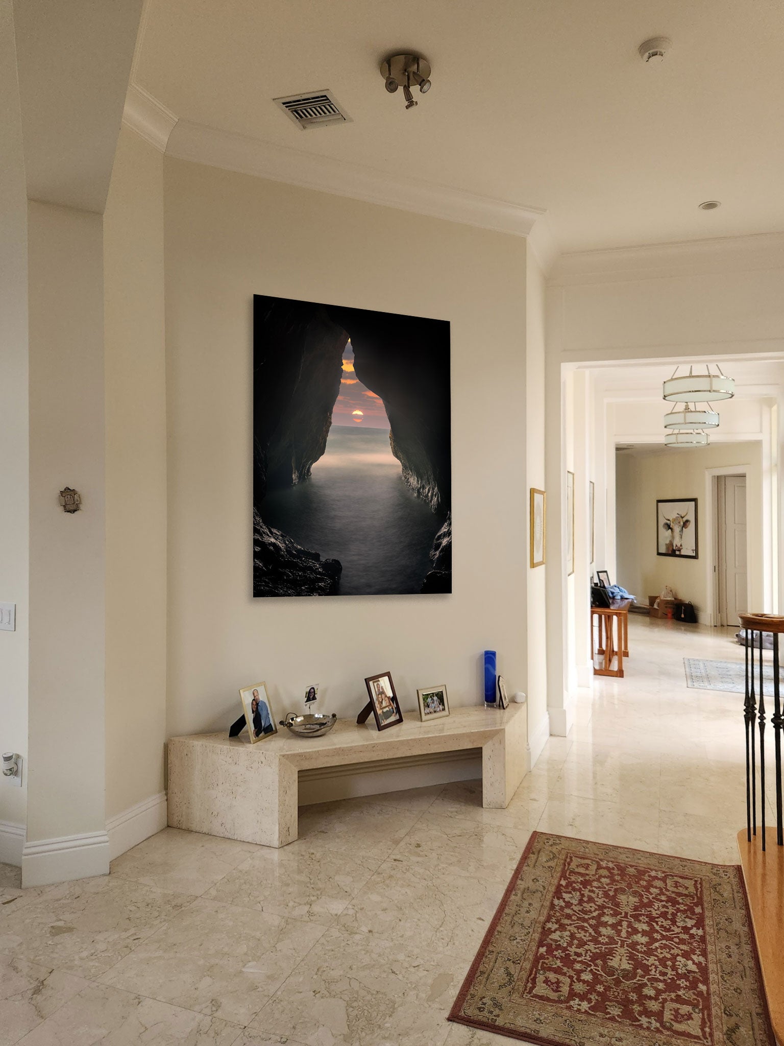 A vertical piece in a collector's entryway