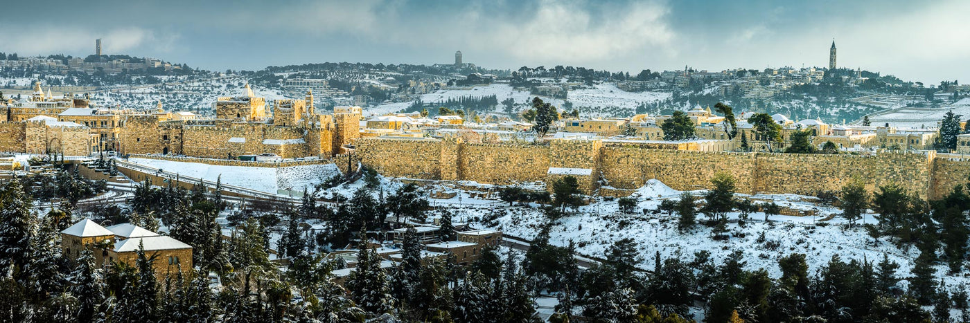 Divine Glory - By Yehoshua Aryeh - Photograph of Israel - Jerusalem Covered in Snow